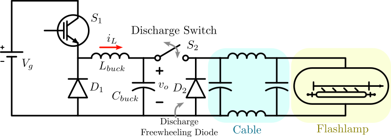 Figure: pulsed buck flashlamp driver