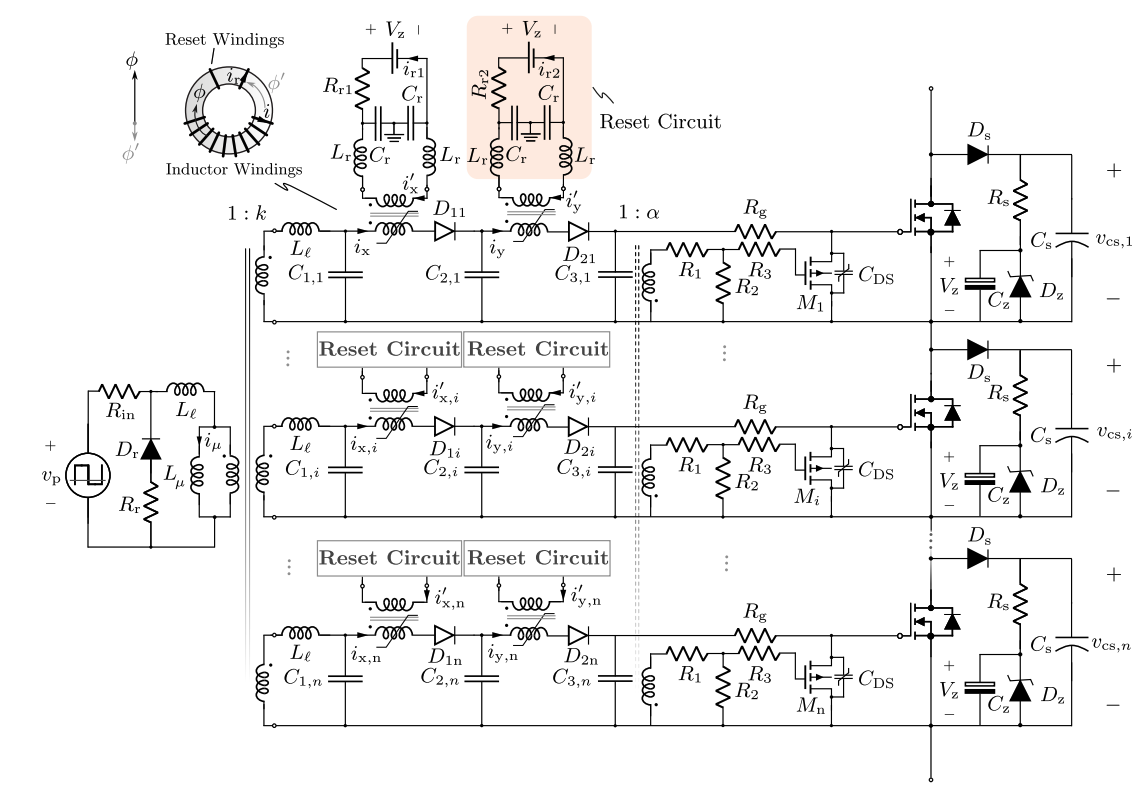 Figure: synchronous gate driver for series SiC MOSFETs
